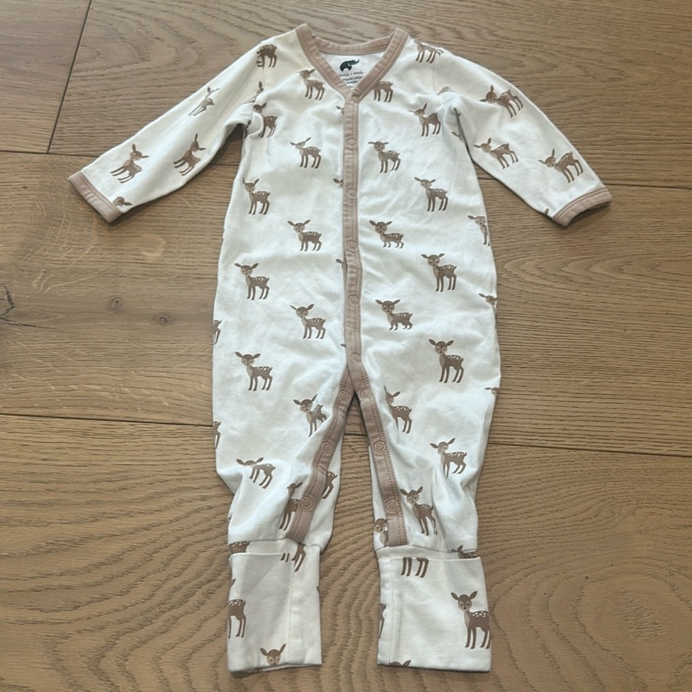 Monica & Andy Baby One-Piece Deer Print Coverall 3-6m
